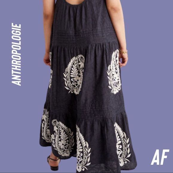 ANTHROPOLOGIE FELICITY MAXI DRESS NEW SIZE SMALL BLACK - Picture 6 of 12